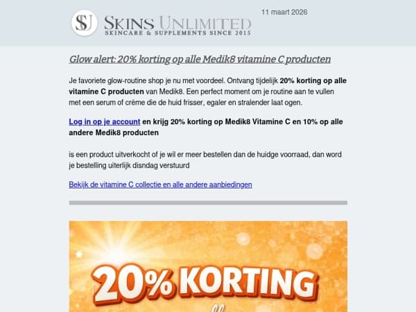 🪄✨Glow met 20% korting op alle Medik8 producten met Vitamine C