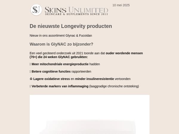 De nieuwste Longevity supplementen met 10% tot 16% korting