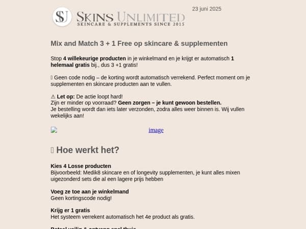 Mix and Match: 3+1 FREE alleen deze week geldig