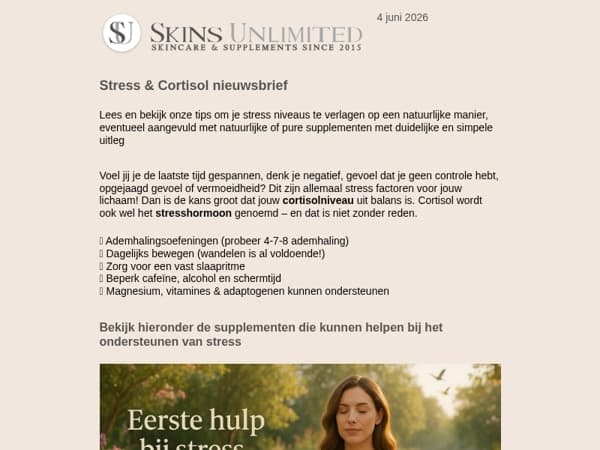 Stress & cortisol nieuwsbrief, hoogwaardige supplementen voor slaap, welzijn en ontspanning