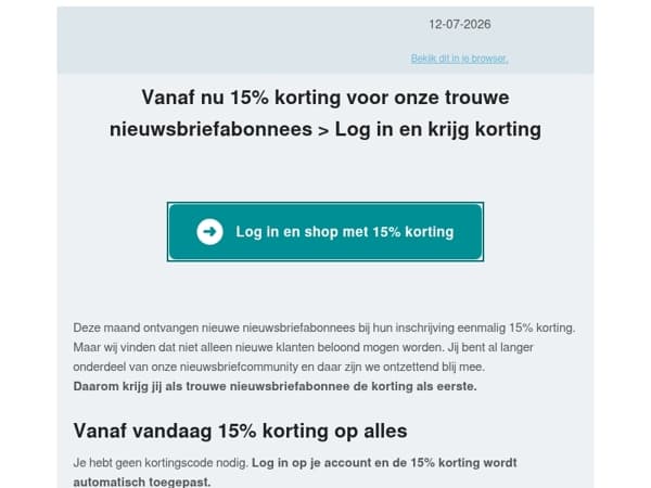 15% korting op skincare én supplementen