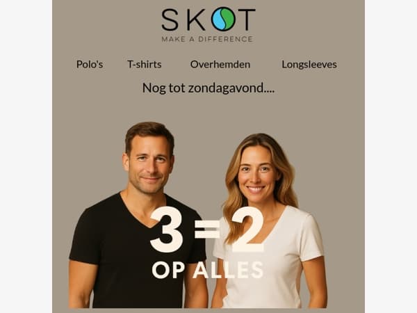 3=2 op alles. Geen Black Friday. Wél bewuste keuzes.