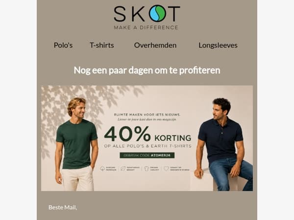Nog niet misgegrepen? 40% korting loopt nog even door