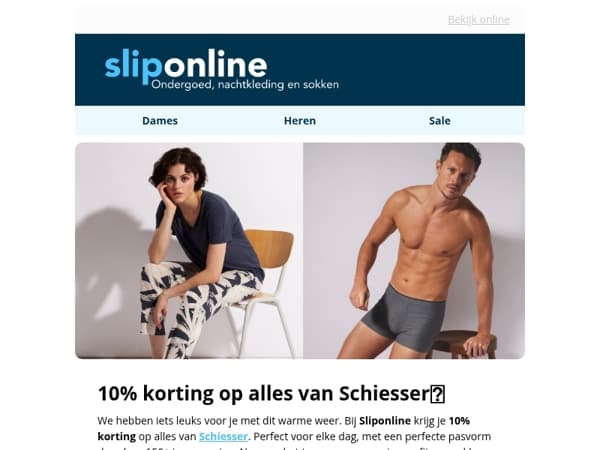 10% Korting op Schiesser!