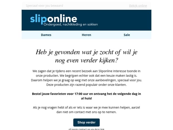 Je bent iets vergeten!
