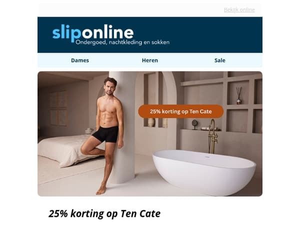 Nu 25% korting op Ten Cate ondergoed!