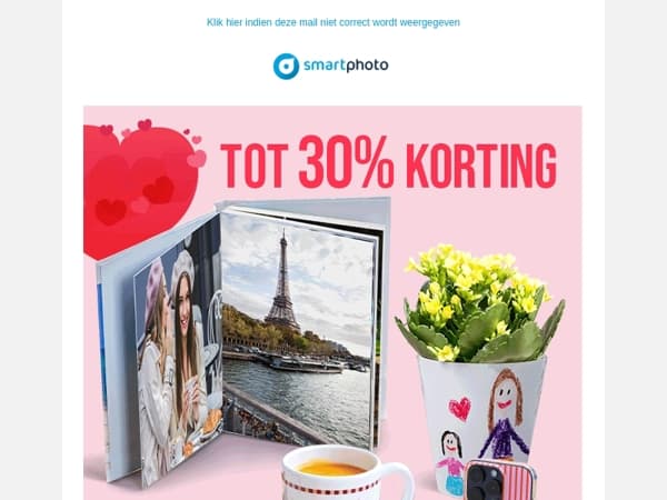 Hi, alleen vandaag en morgen tot 30% korting