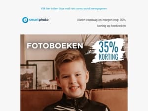 Alleen vandaag en morgen nog: 35% korting op fotoboeken