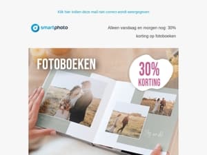 Alleen vandaag en morgen nog: 30% korting op fotoboeken