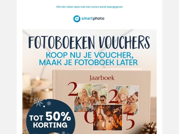 Hi, tot 50% korting op fotoboeken vouchers