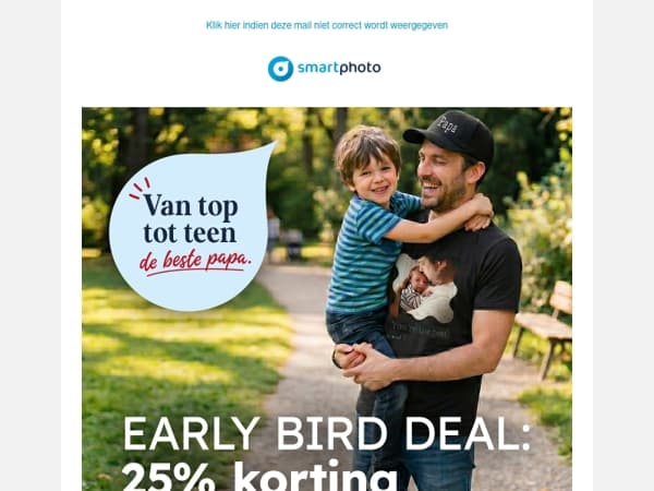  Ontdek onze Early Bird Deal: 25% korting op fotocadeaus