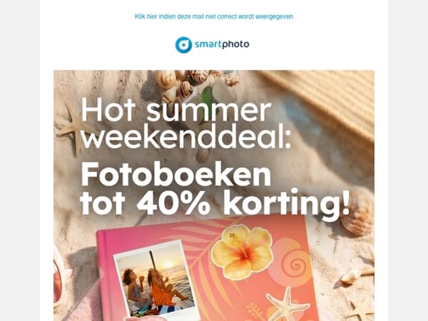 🔥Hot summer weekenddeal: Tot -40% op fotoboeken!