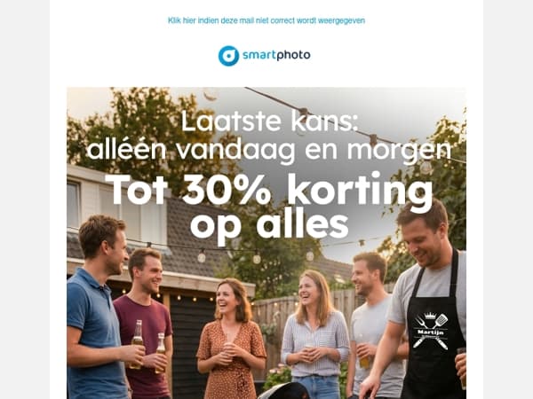 ⏳ Alleen vandaag en morgen nog: tot 30% korting op alles!