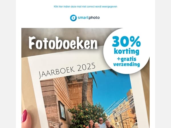 Hi, 72 uurs deal: 30% korting op fotoboeken + gratis verzending