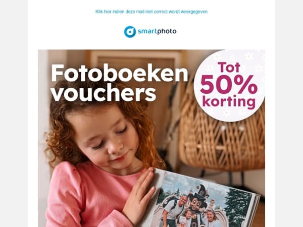 Hi, tot 50% korting op fotoboeken vouchers