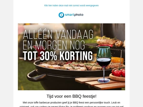 Hi, alleen vandaag en morgen nog: tot 30% korting