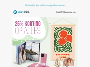 Krijg 25% korting op alles