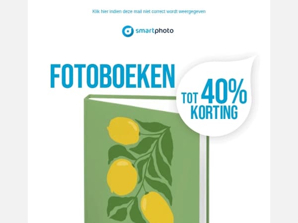 Hi, tot 40% korting op fotoboeken