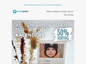 Alleen vandaag en morgen nog: tot 50% korting