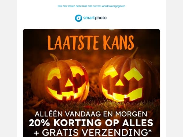 ⚡LAATSTE KANS: Alleen vandaag & morgen nog 20% korting op ALLES!