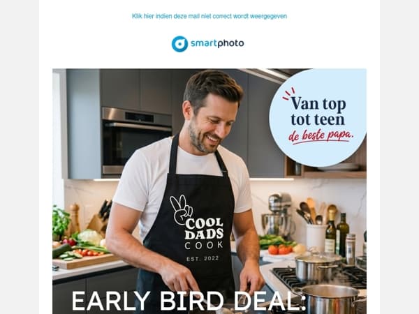  EARLY BIRD DEAL: 25% korting op vaderdagcadeaus