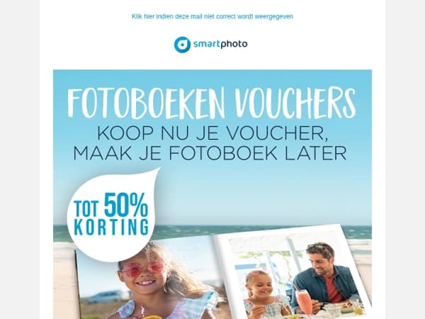 Hi, tot 50% korting op fotoboeken vouchers