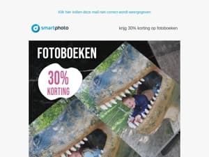krijg 30% korting op fotoboeken