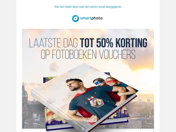 Hi, laatste dag: tot 50% korting op fotoboeken vouchers