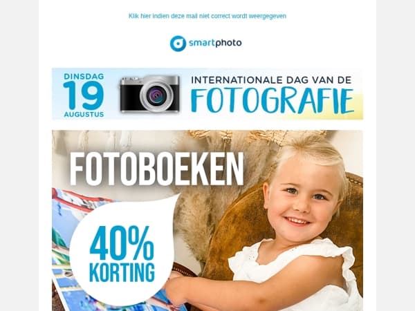Hi, alleen vandaag en morgen: 40% korting op fotoboeken