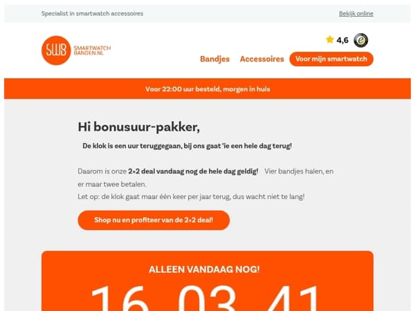 1 uur extra? Wij geven je een hele dag! 🙌