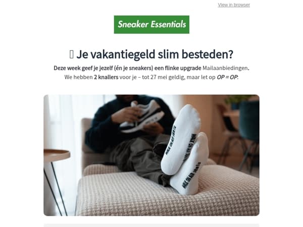 🎉 Dubbele deal: sokken voor €5,95 + 15% op bijna ALLES!