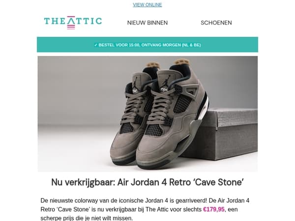 Nu verkrijgbaar: Air Jordan 4 Retro 'Cave Stone'! 🪨