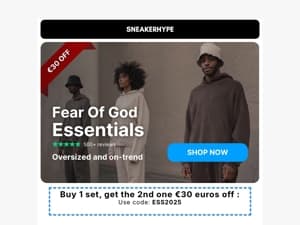 Essentials Got Better: €30 Off Your Second Pair!🔥