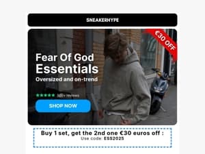 Essentials Deal Ends Soon: €30 Off Your Second Pair🔥