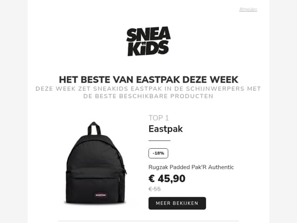 🔥 Eastpak staat deze week in de schijnwerpers bij Sneakids
