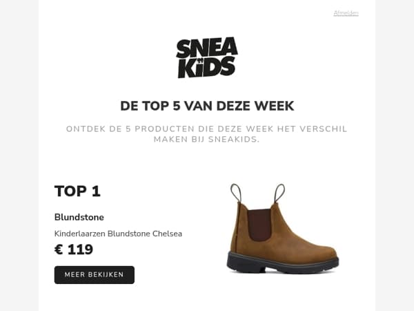 🔥 De Top 5 van Sneakids van deze week