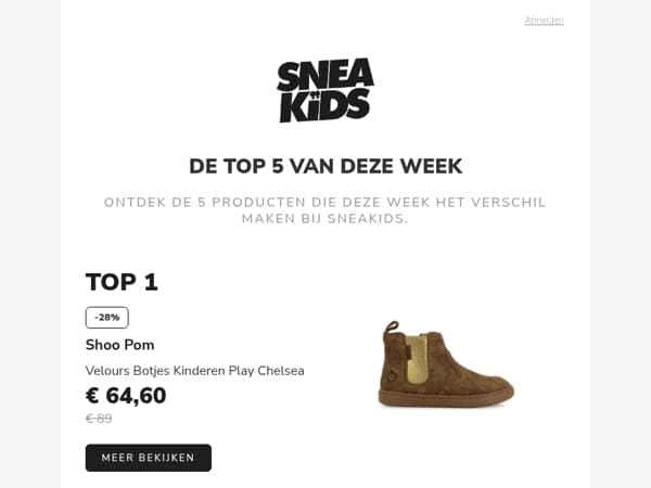 🔥 De Top 5 van Sneakids van deze week