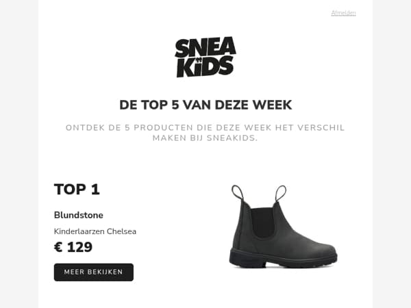 🔥 De Top 5 van Sneakids van deze week