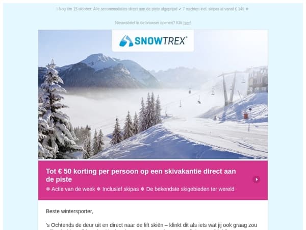 ❄ Direct aan de piste: Tot 50 euro korting per persoon op alle deals