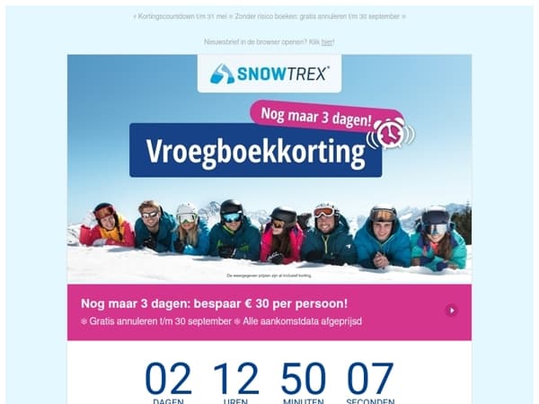 ❄ Nog maar 3 dagen: 30 euro korting per persoon