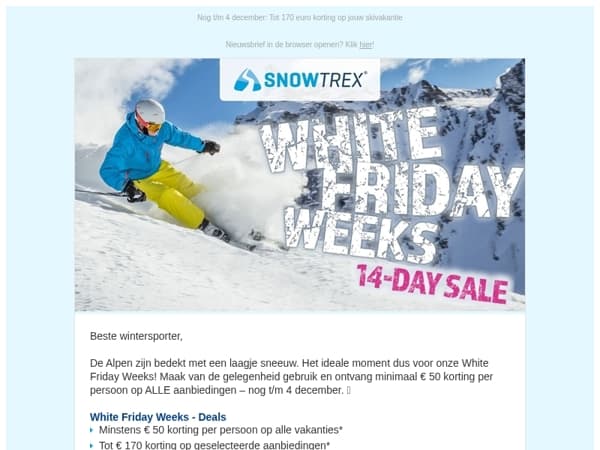 💥 De beste White Friday Weeks-aanbiedingen! - Een week skivakantie vanaf 119 euro!