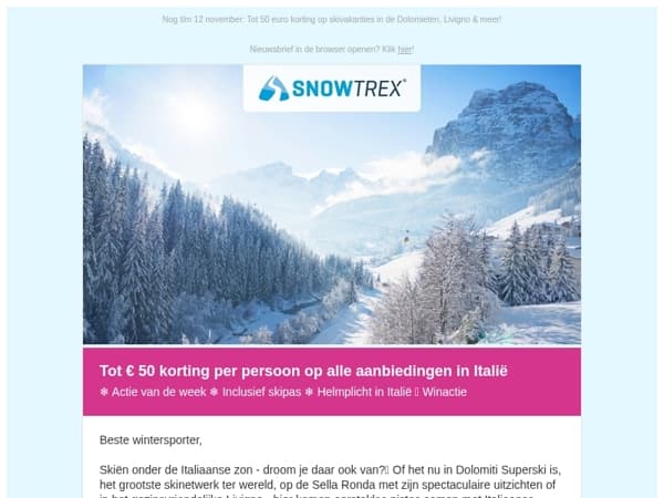 ❄ Zon, skiën & optimaal genieten: Alle deals in Italië sterk afgeprijsd! ☀️