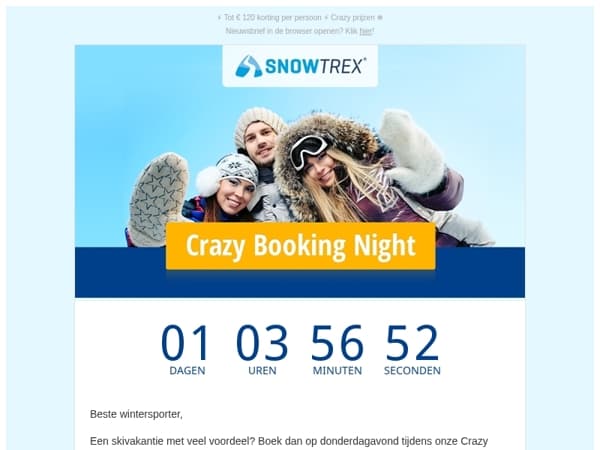 ❄  Maart - vanaf 159 euro op skivakantie