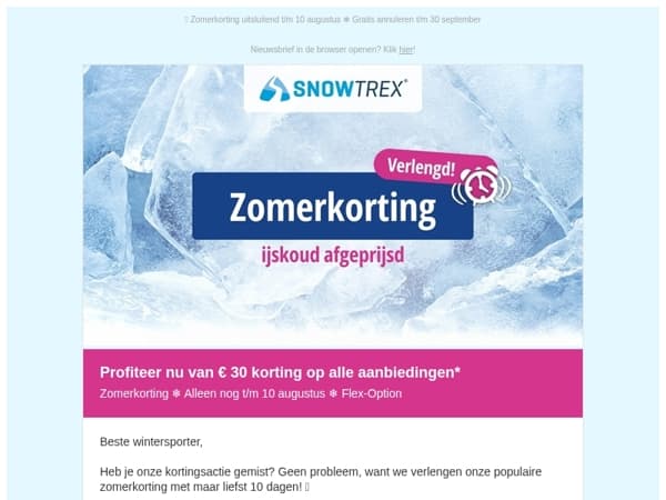 ❄ Verlengd: 30 euro korting per persoon op alle skivakantie aanbiedingen