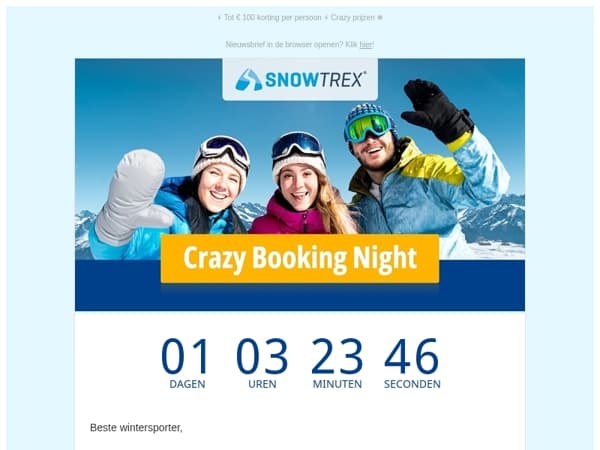 ❄ Seizoensopening - vanaf 189 euro op skivakantie
