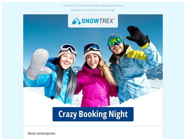 ❄ De Crazy Booking Night is net begonnen