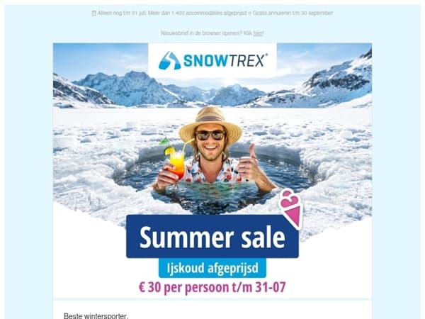 ❄ 30 euro korting per persoon op alle vakanties