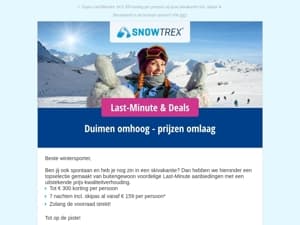 ⏰ Voor last-minute wintersporters: Ga al vanaf 159 euro voor 7 nachten incl. skipas op skivakantie