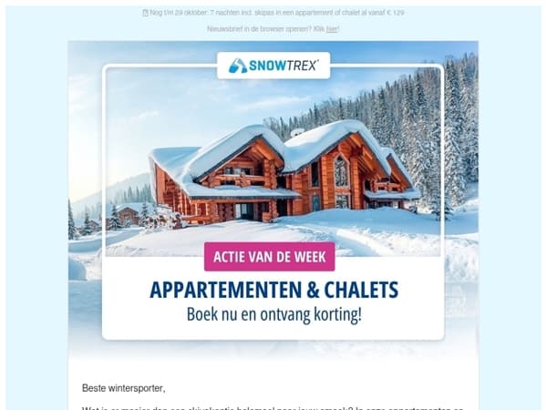 ❄️ Appartementen & chalets: tot 200 euro korting per persoon op alle deals