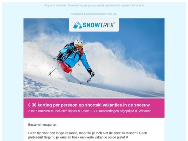 🤩 Shortski in de sneeuw: Ruim 1.300 accommodaties afgeprijsd